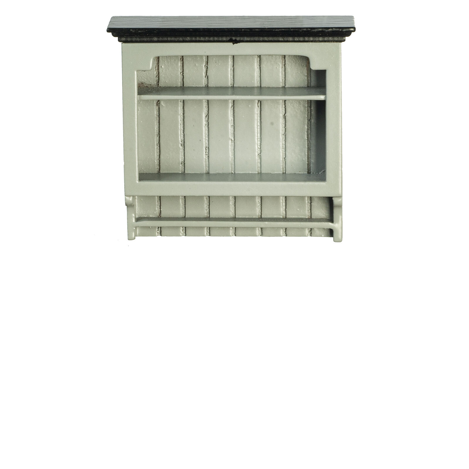 Dollhouse Miniature Small Kitchen Shelf in Grey and Black