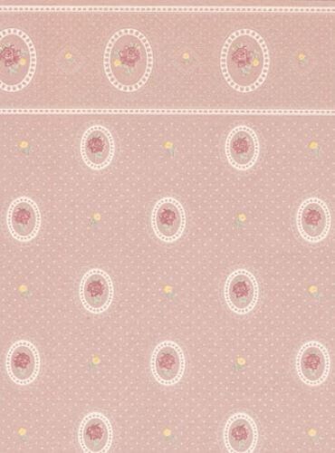 Dollhouse Miniature Wallpaper by Mini Graphics - Cameo Reverse, Grey