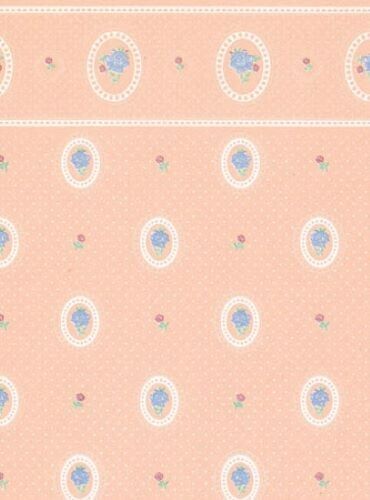 Dollhouse Miniature Wallpaper by Mini Graphics - Cameo Reverse, Peach