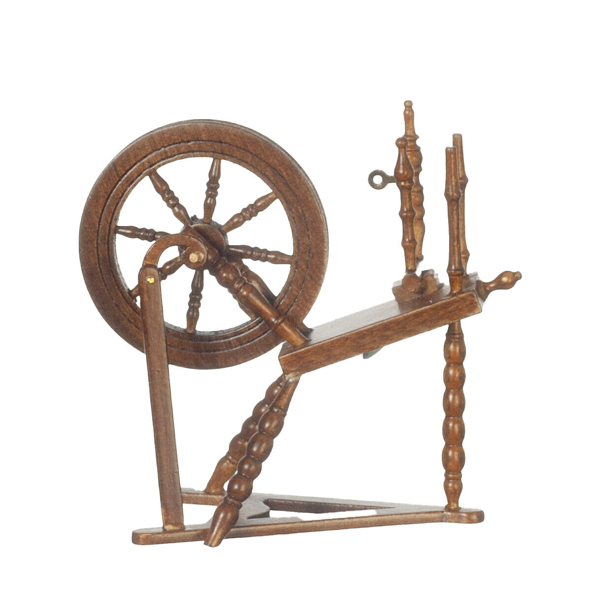 New from JBM - Dollhouse Miniature Spinning Wheel in Walnut