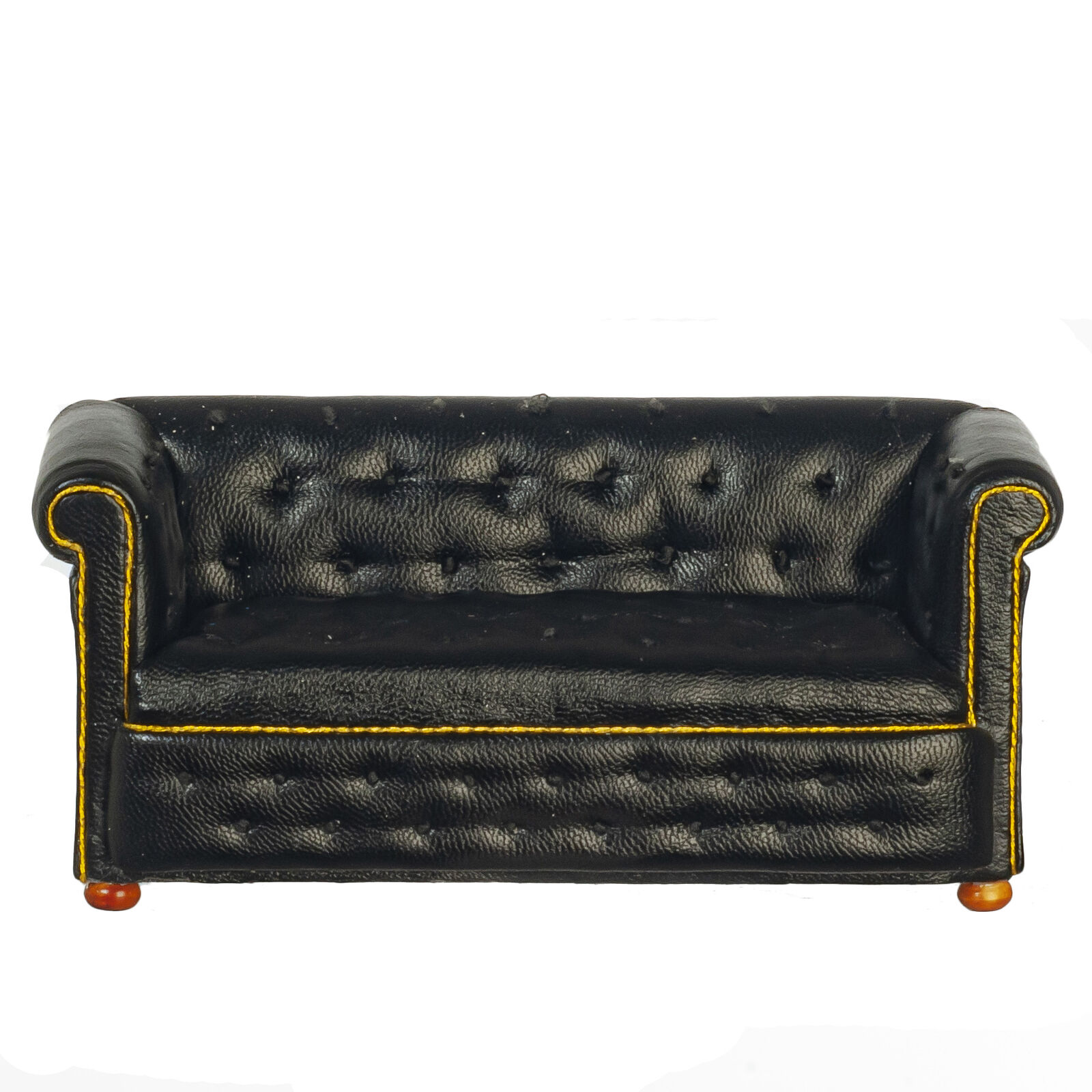 JBM  Dollhouse Miniature Sofa in Black and Walnut