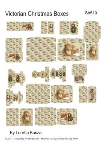 Dollhouse Miniature Victorian Christmas Boxes - 1 Sheet