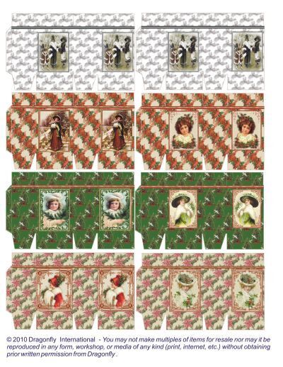 Dollhouse Miniature Christmas Shopping Bags - 1 Sheet