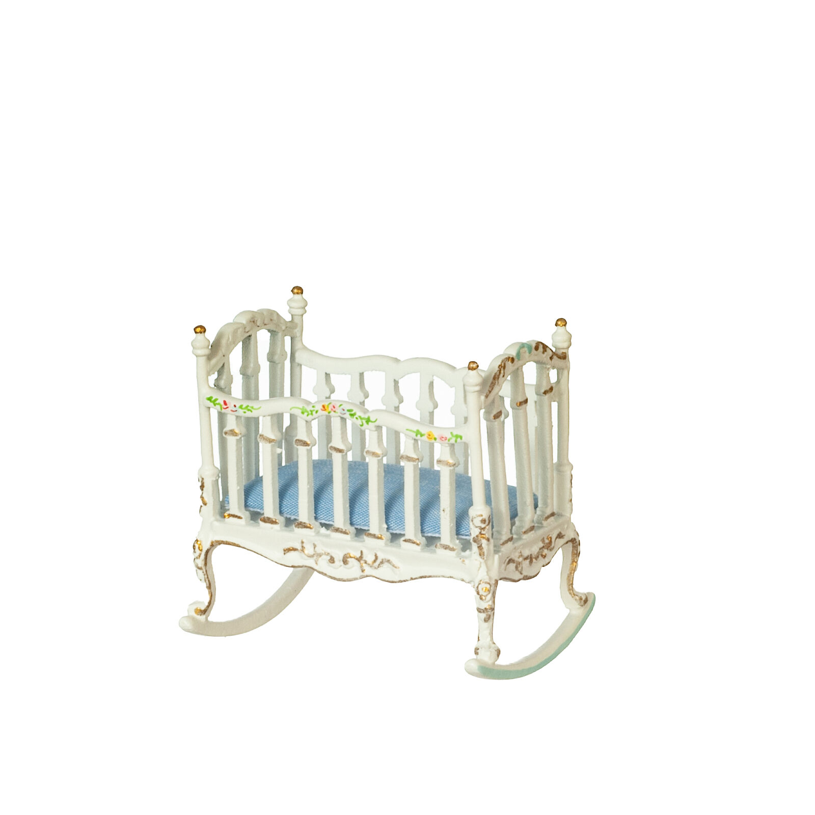 NEW From JBM Dollhouse Miniature Cradle in White - 1:24 Scale