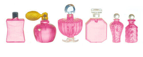 Dollhouse Miniature Pink Perfume Set of 6