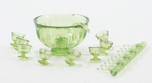 Dollhouse Miniature Green Punch Set by Chrysnbon