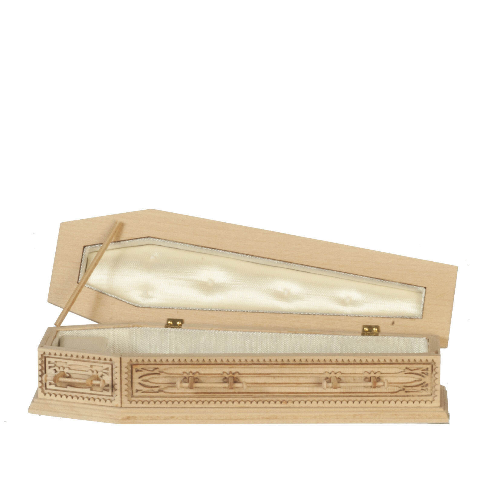 Dollhouse Miniature Coffin/Solid Top Unfinished by JBM