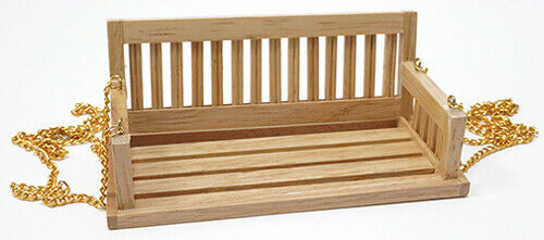 Dollhouse Miniature Porch Swing in Oak