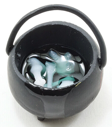 Dollhouse Miniature Witch's Brew with Skeletons
