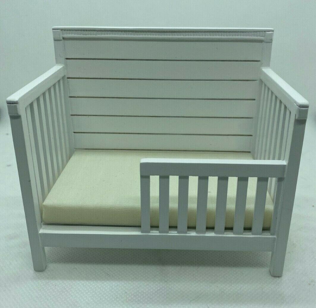 Dollhouse Miniature Child's Bed in White by JBM