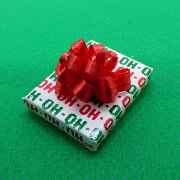 Dollhouse Miniature Christmas Single Wrapped Gift #35 Handcrafted