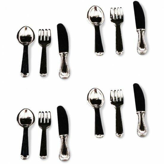 Mini Cutlery 12 PC Silver by Reutter Porcelain - Dollhouse Miniature