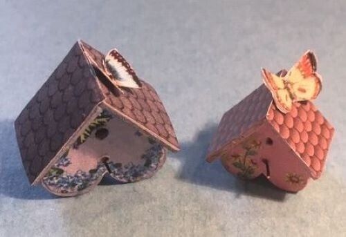Dollhouse Miniature Kit: Birdhouses and Butterflies