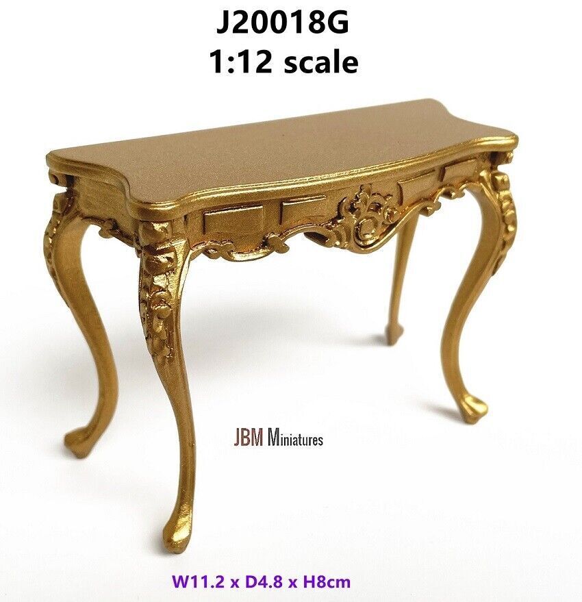 JBM Dollhouse Miniature Louis XV Rococo Hall Table in Gold