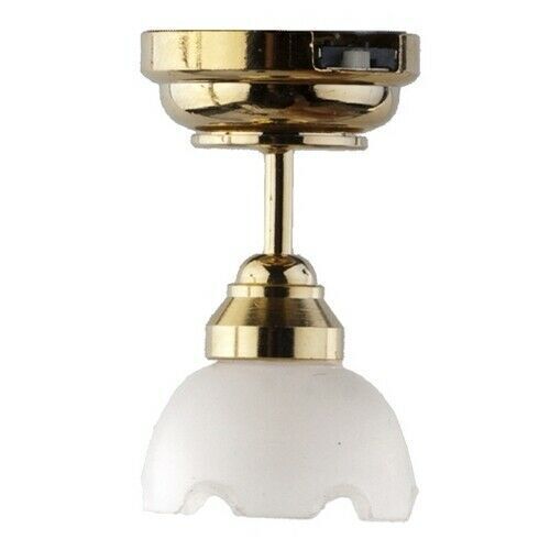 LED Large Frosted Tulip Ceiling Lamp for Miniature Dollhouse