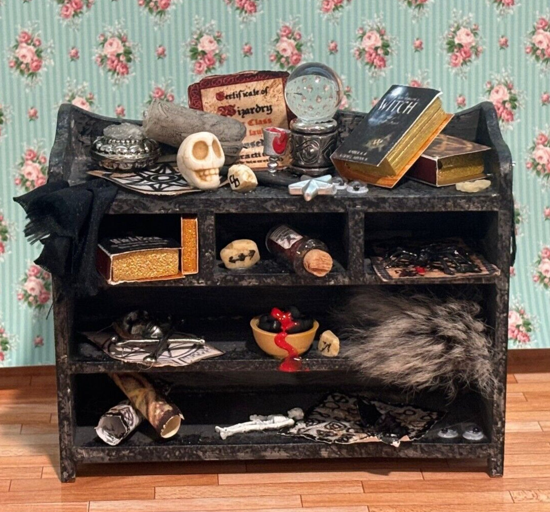 Dollhouse Miniature Halloween Spooky Witch Table Handcrafted by Taylor Jade