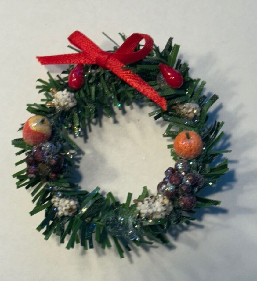 Dollhouse Miniature Fruit Christmas Wreath Handcrafted by Taylor Jade