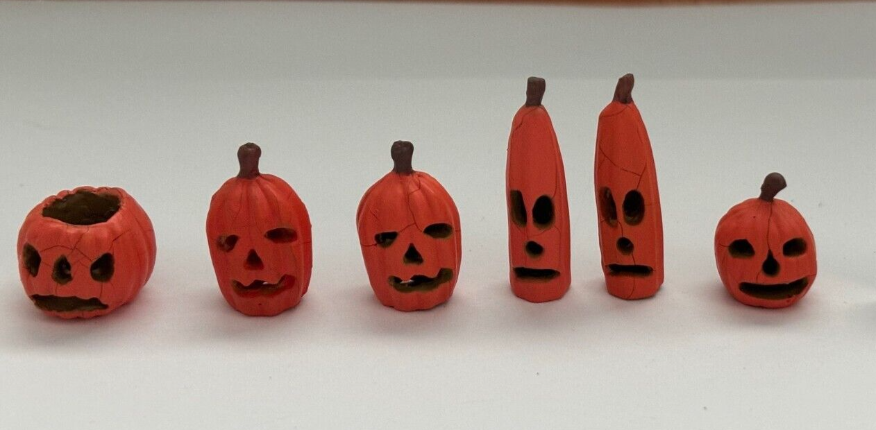 Dollhouse Miniature Set of 6 Halloween Pumpkins by Falcon Miniatures #2