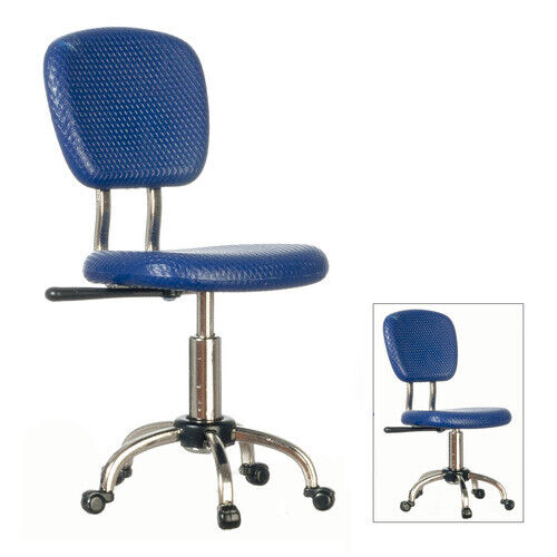 Dollhouse Miniature Office Desk Chair in Blue