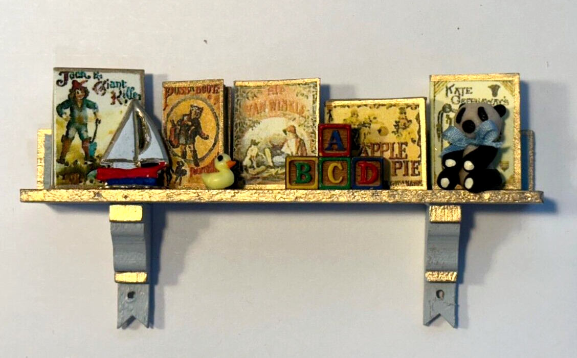 Dollhouse Miniature Children's Shelf Sailboat Handcrafted