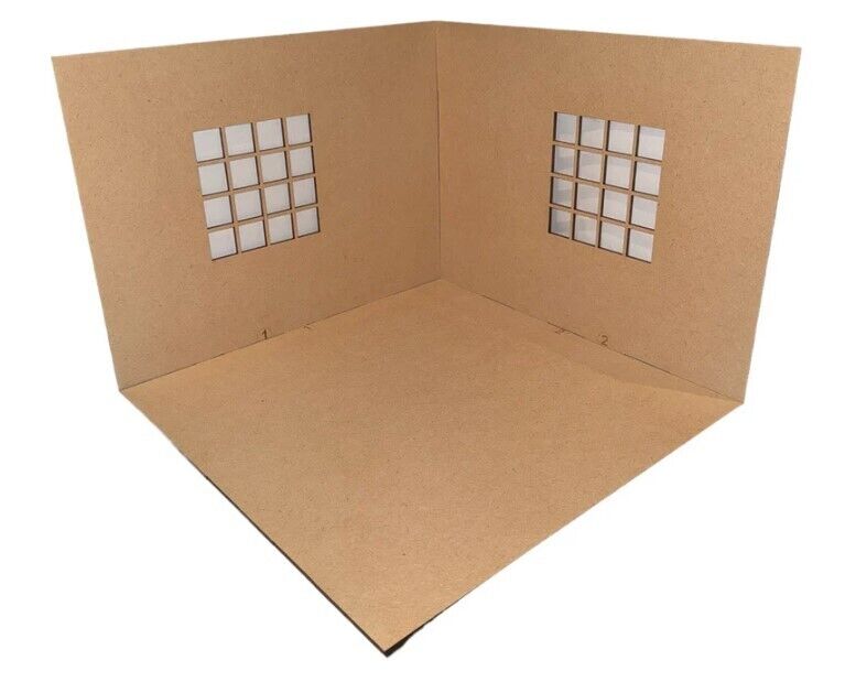 2 Sided Dollhouse Roombox w/Window| Dollhouse  1:12 Scale with Floor & Siding