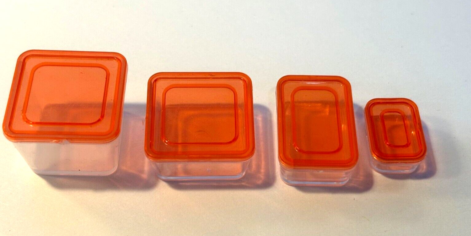 Dollhouse Miniature Plastic Storage Containers with Red Lids