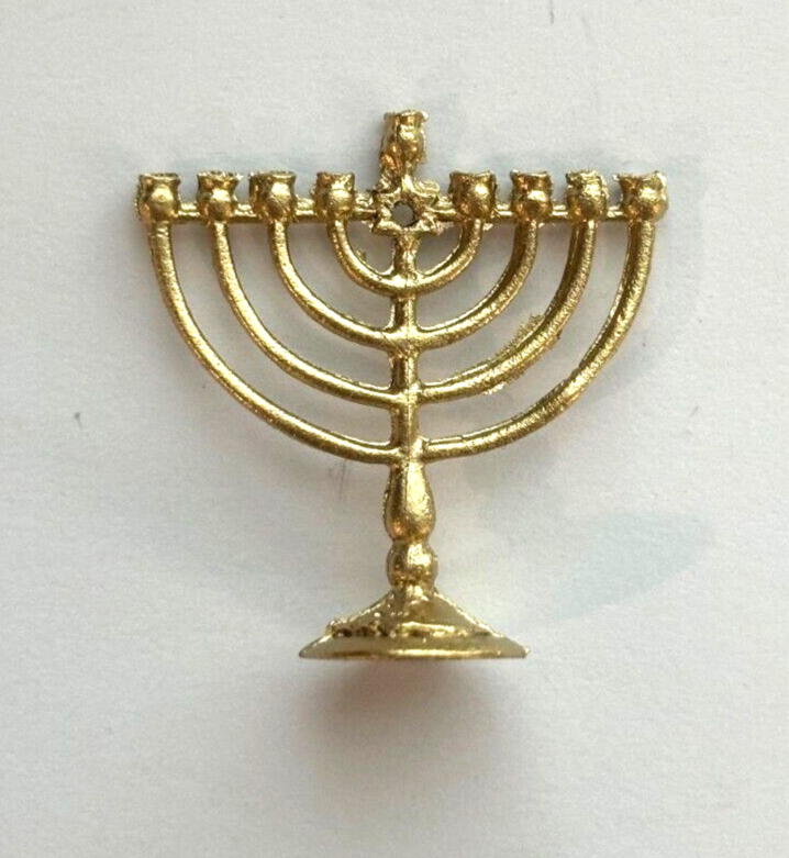 Dollhouse Miniature Small Gold Colored Menorah