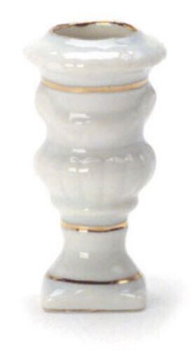 Dollhouse Miniature Porcelain Roma Urn with Gold Trim by Falcon Miniatures
