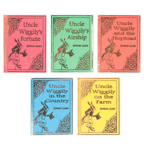 Dollhouse Miniature Uncle Wiggly Books Set of 5