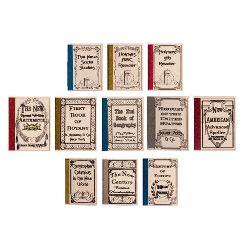 Dollhouse Miniature Antique School Books Set of 10