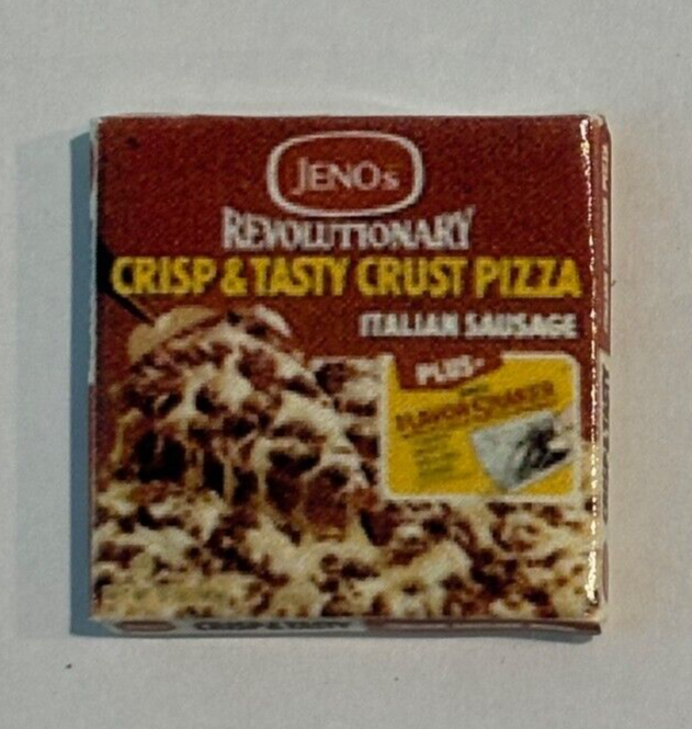 Dollhouse Miniature Jeno's Pizza Box - Handcrafted