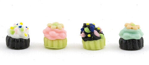 Dollhouse Miniature Set of 4 Cupcakes