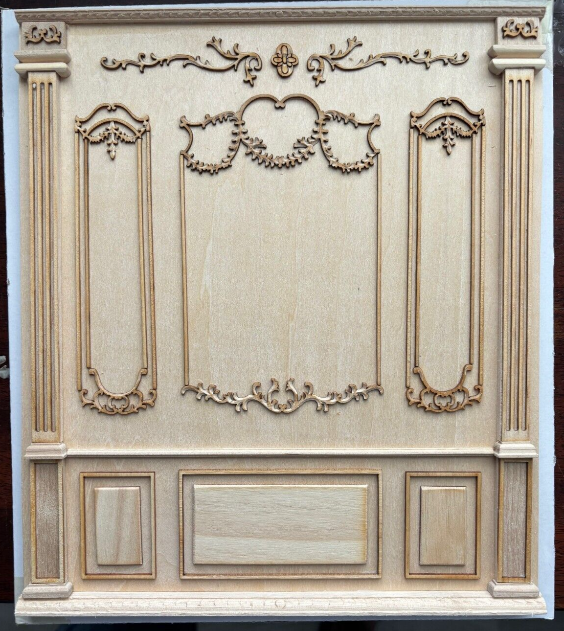 Dollhouse Miniature Wood Wall Panel 1:12 Unfinished