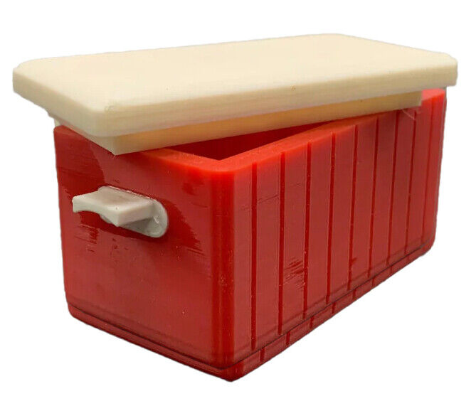 Dollhouse Miniature Cooler with Lid - Red