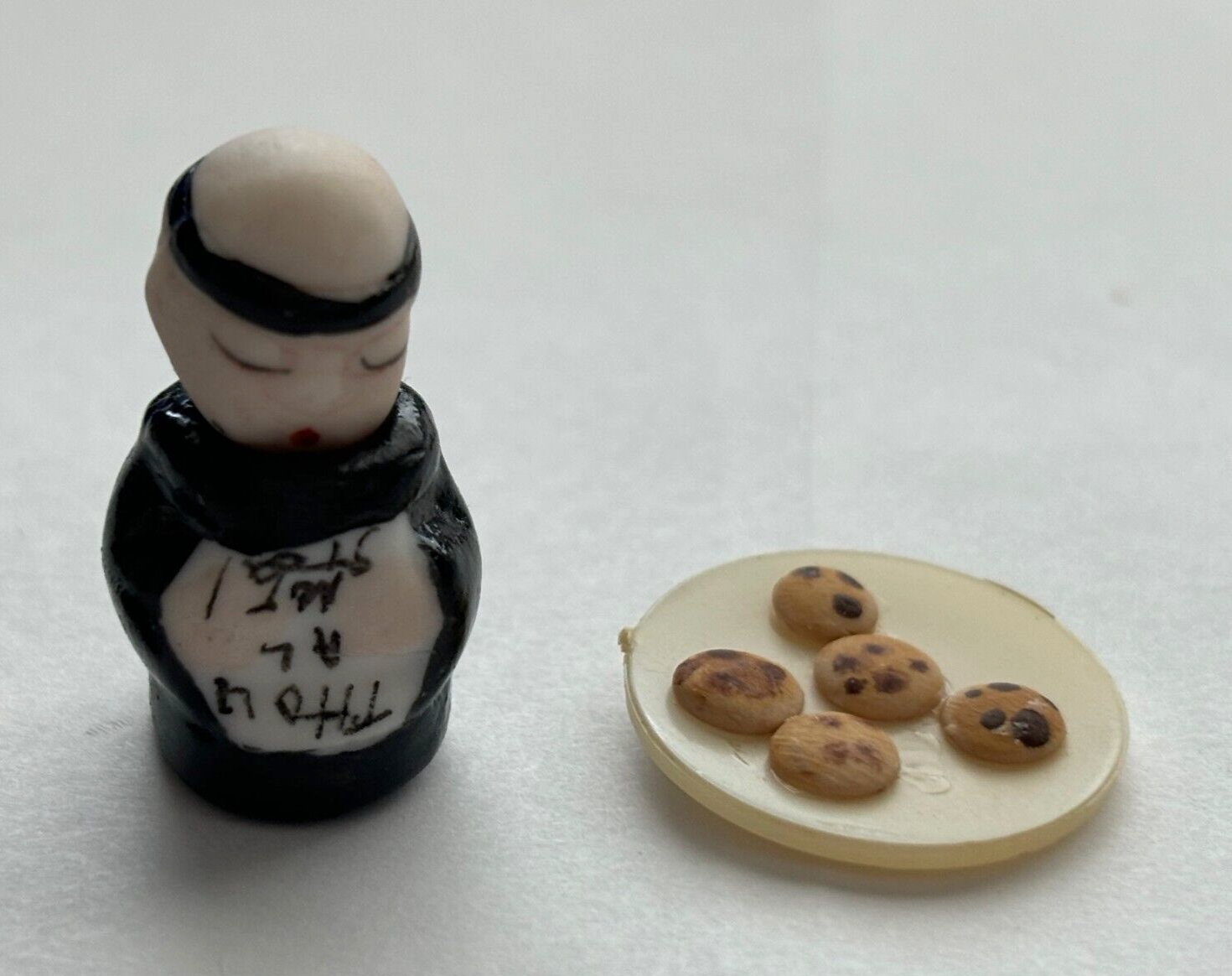 Miniature Dollhouse Thou Shalt Not Steal Cookie Jar with Chocolate Chip Cookies