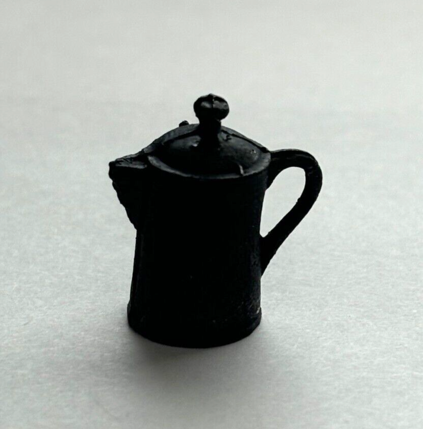 Dollhouse Miniature Black Coffee Pot Handcrafted
