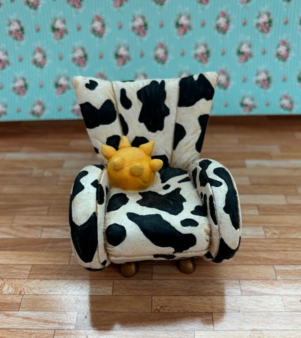 Dollhouse Miniature Collectible Take a Seat by Raine Cow Chair