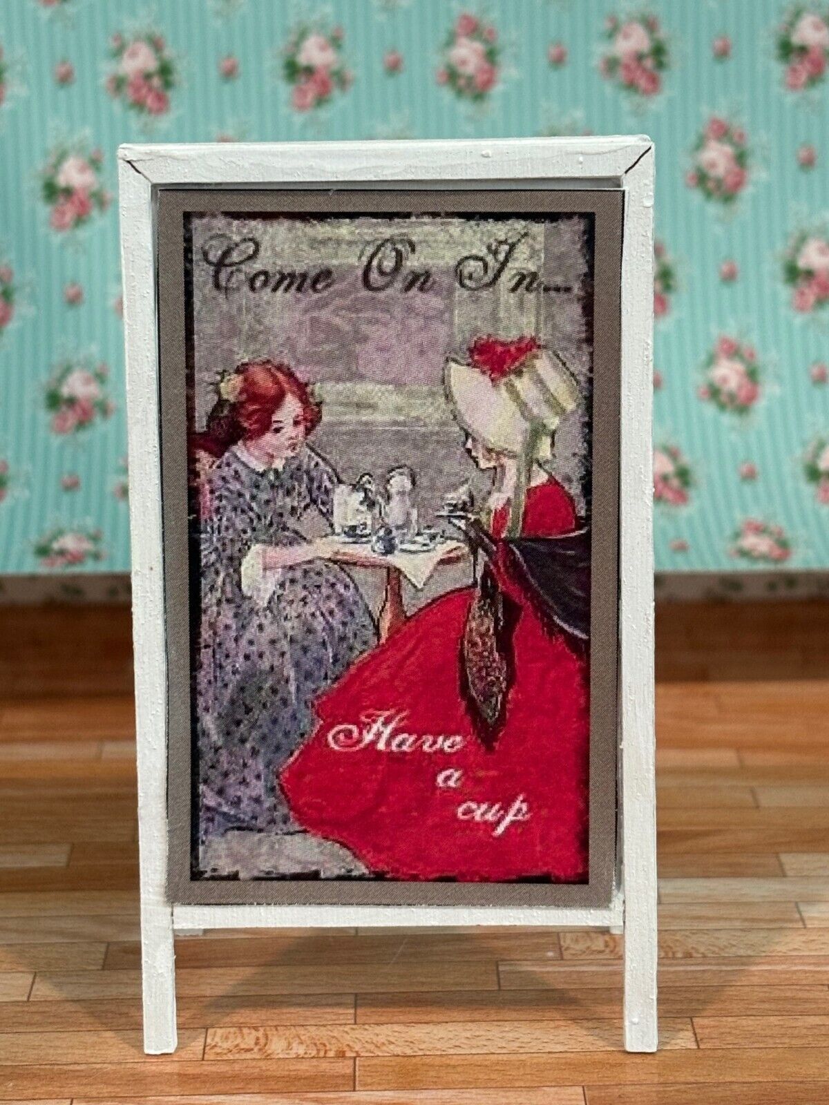Dollhouse Miniature Sidewalk Sign - Cherry Pie