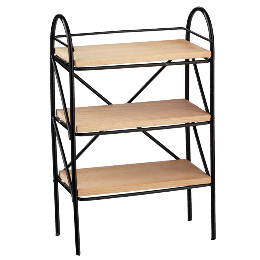 Dollhouse Miniature Large Shelving Unit in Black