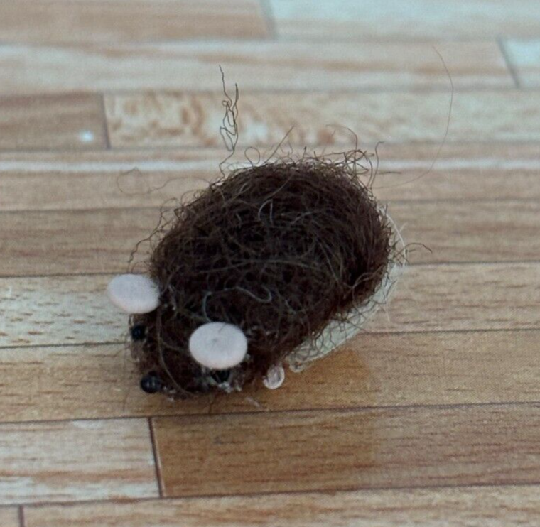 Dollhouse Miniature Felted Hedgehog, Handcrafted