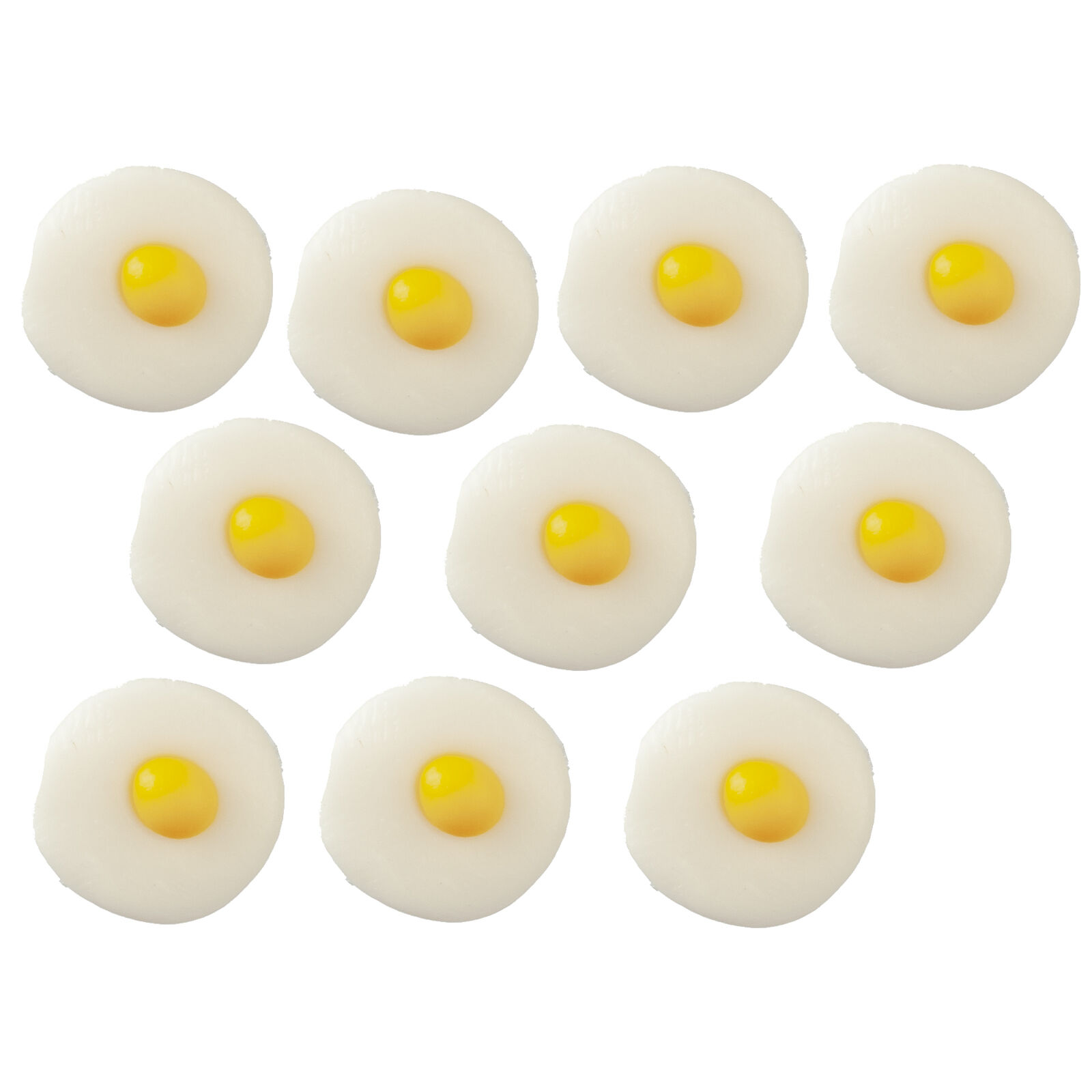 Dollhouse Miniature Fried Eggs, 10 Pieces
