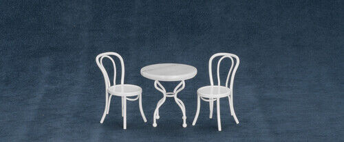 Dollhouse Miniature White Marble Table Set of 3