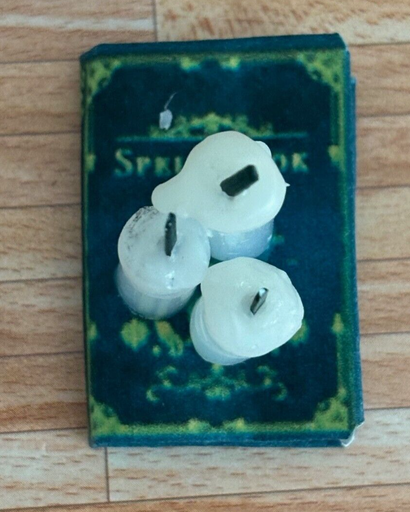 Miniature Spell Book with Candles Handmade