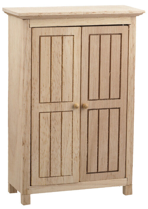 Dollhouse Miniature Beadboard Wardrobe, Unfinished