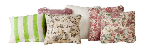 Dollhouse Miniature Set of 6 Sofa Pillows