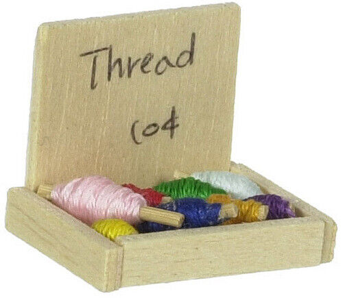 Dollhouse Miniature Thread Box with Thread