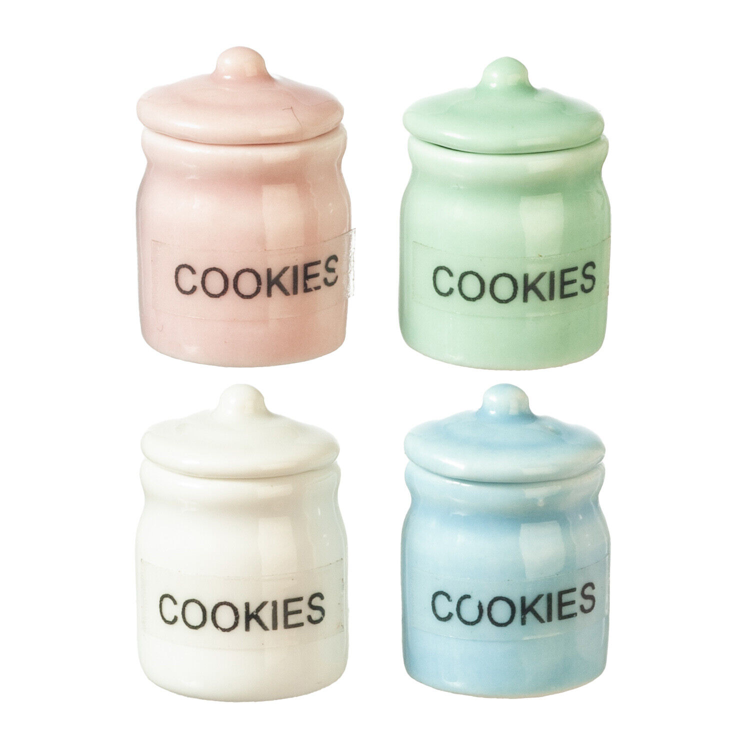 Dollhouse Miniature Set of 4 Cookie Jars