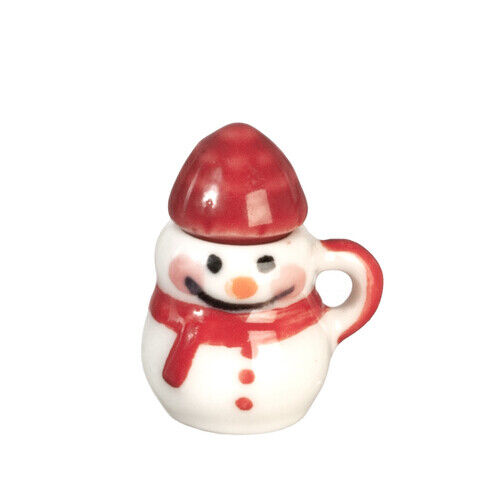 Dollhouse Miniature Snowman with Stocking Hat Mug
