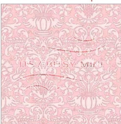 Dollhouse Miniature Wallpaper - Annabelle Damask Pink 1:12 Scale - Itsy Bitsy