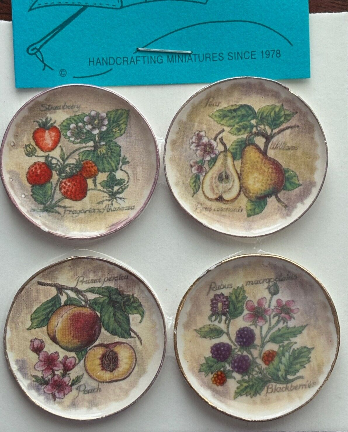 Dollhouse Miniature Fruit Platter Set of 4 - Handcrafted
